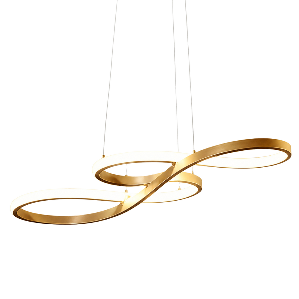 Suspension Infini — Ruban Doré Sculptural