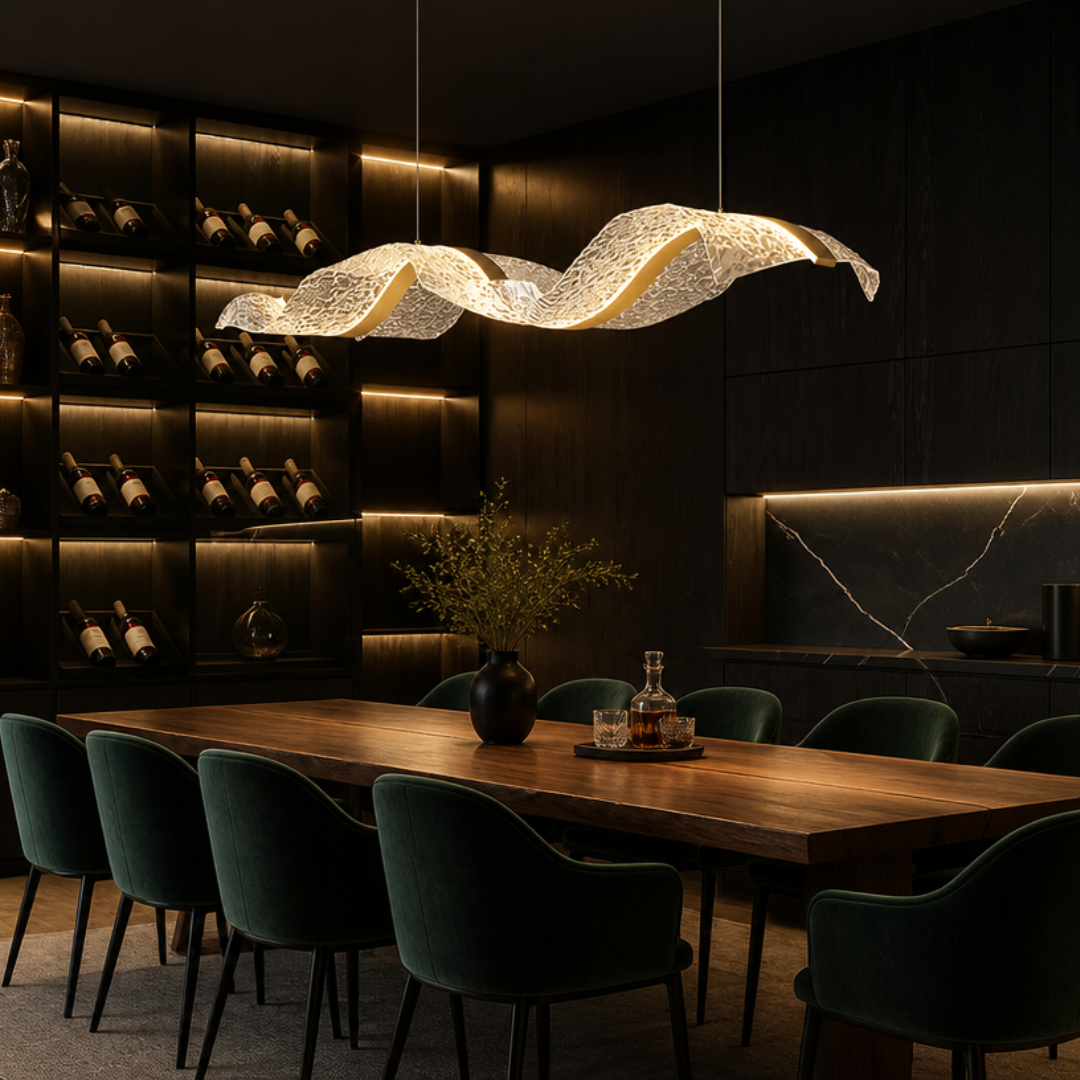 Chandelier Vague d'Or — Édition Longue