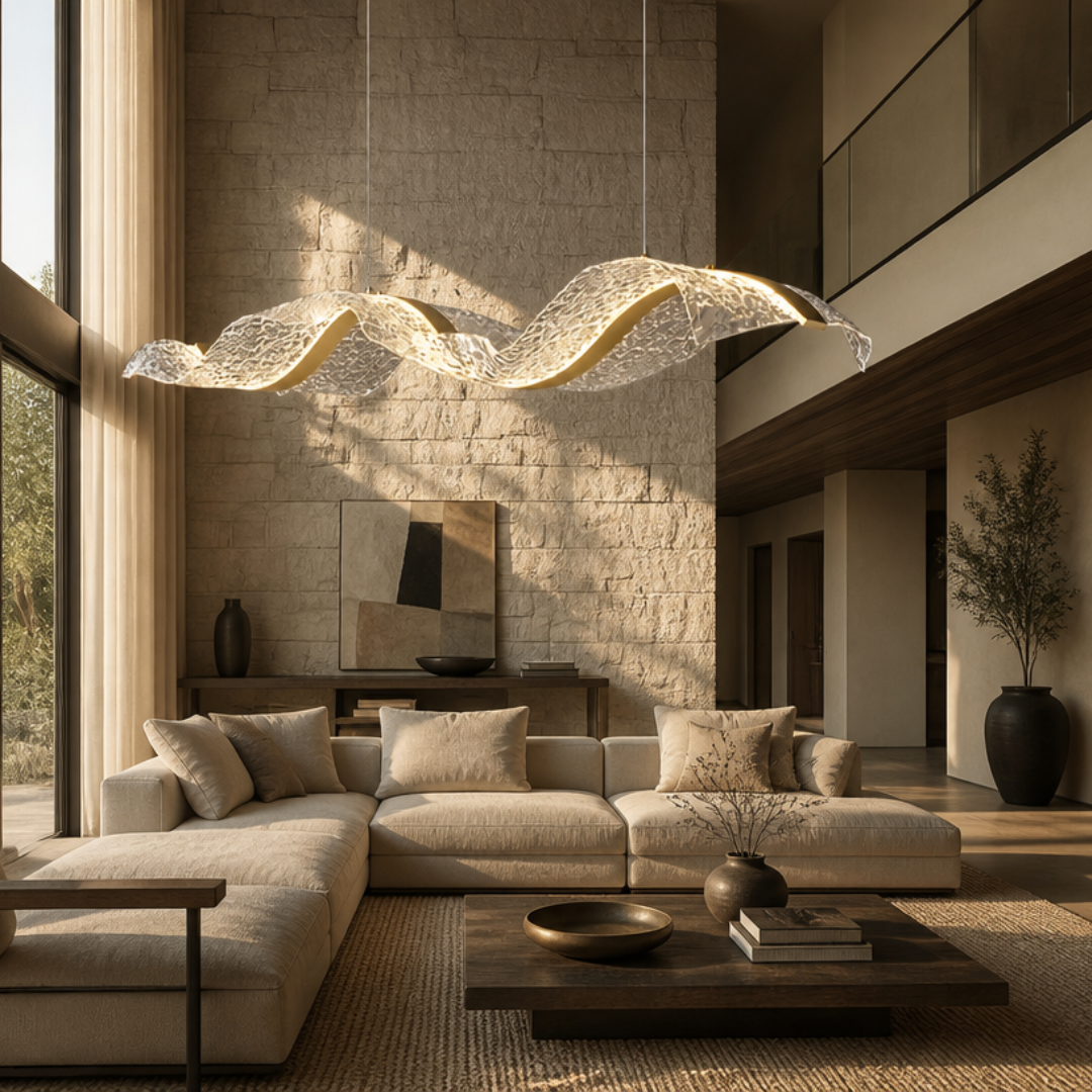 Chandelier Vague d'Or — Édition Longue