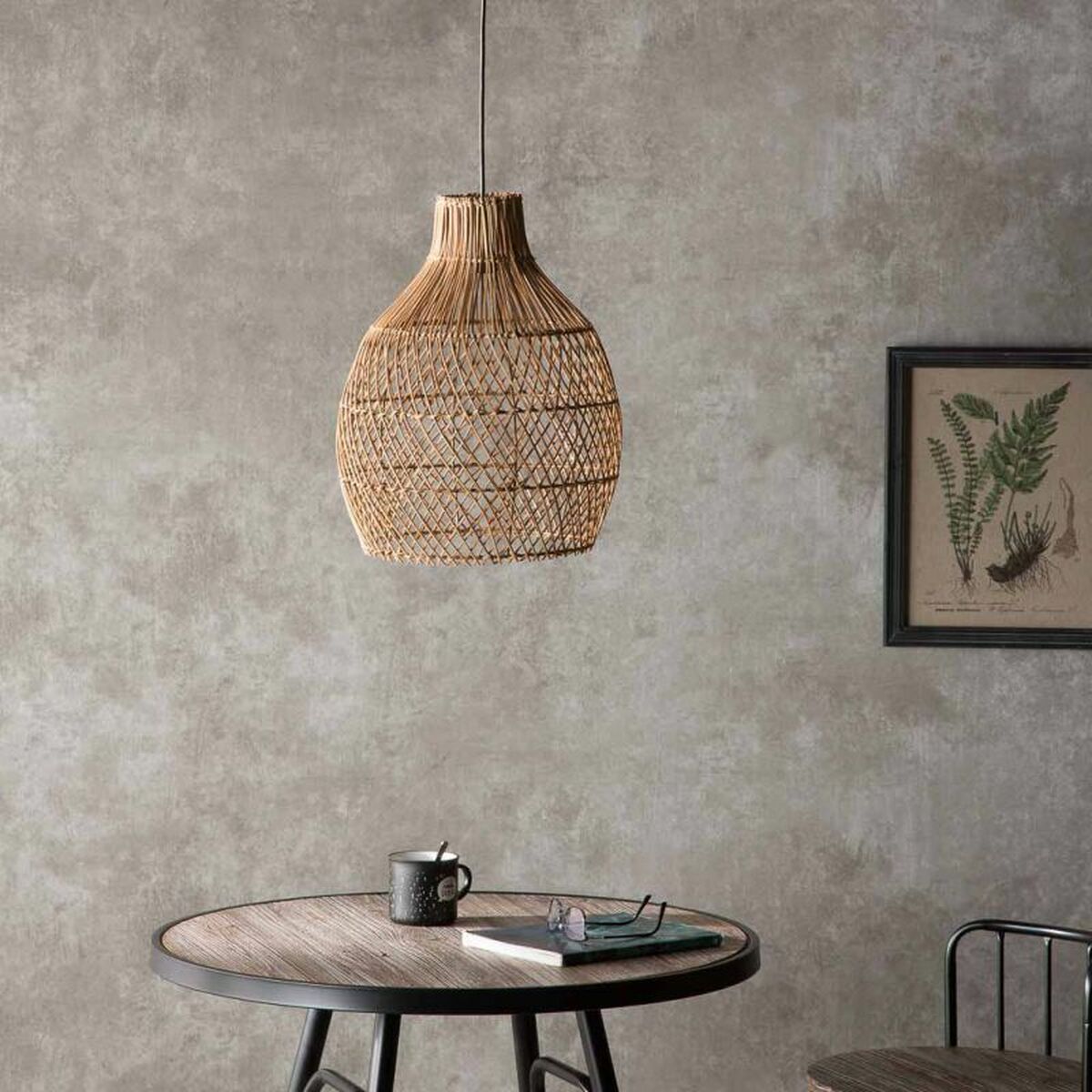 Suspension Rotin Tressé – Cloche Artisanale Naturelle
