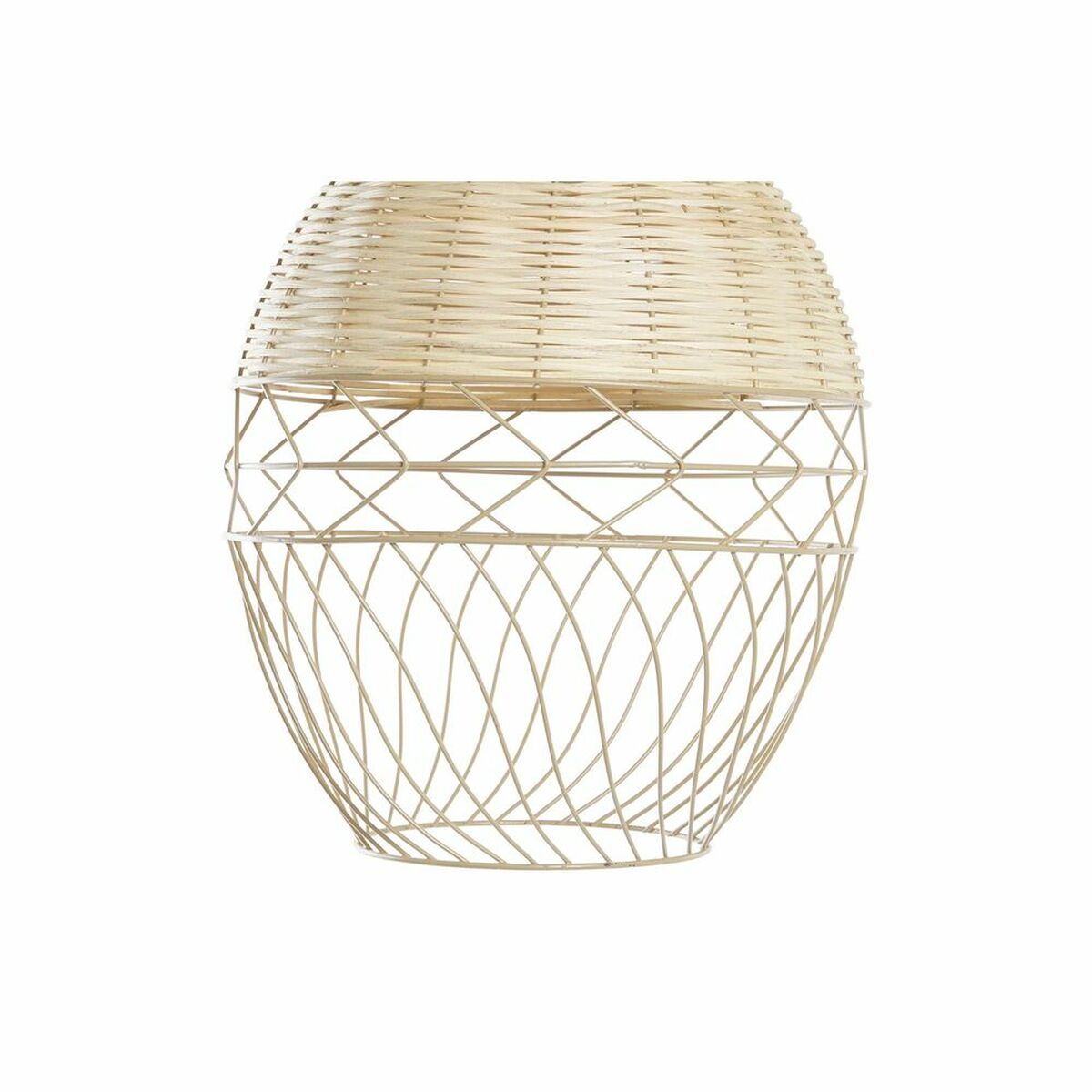 Suspension Chevet Minimaliste – Métal & Rotin Naturel