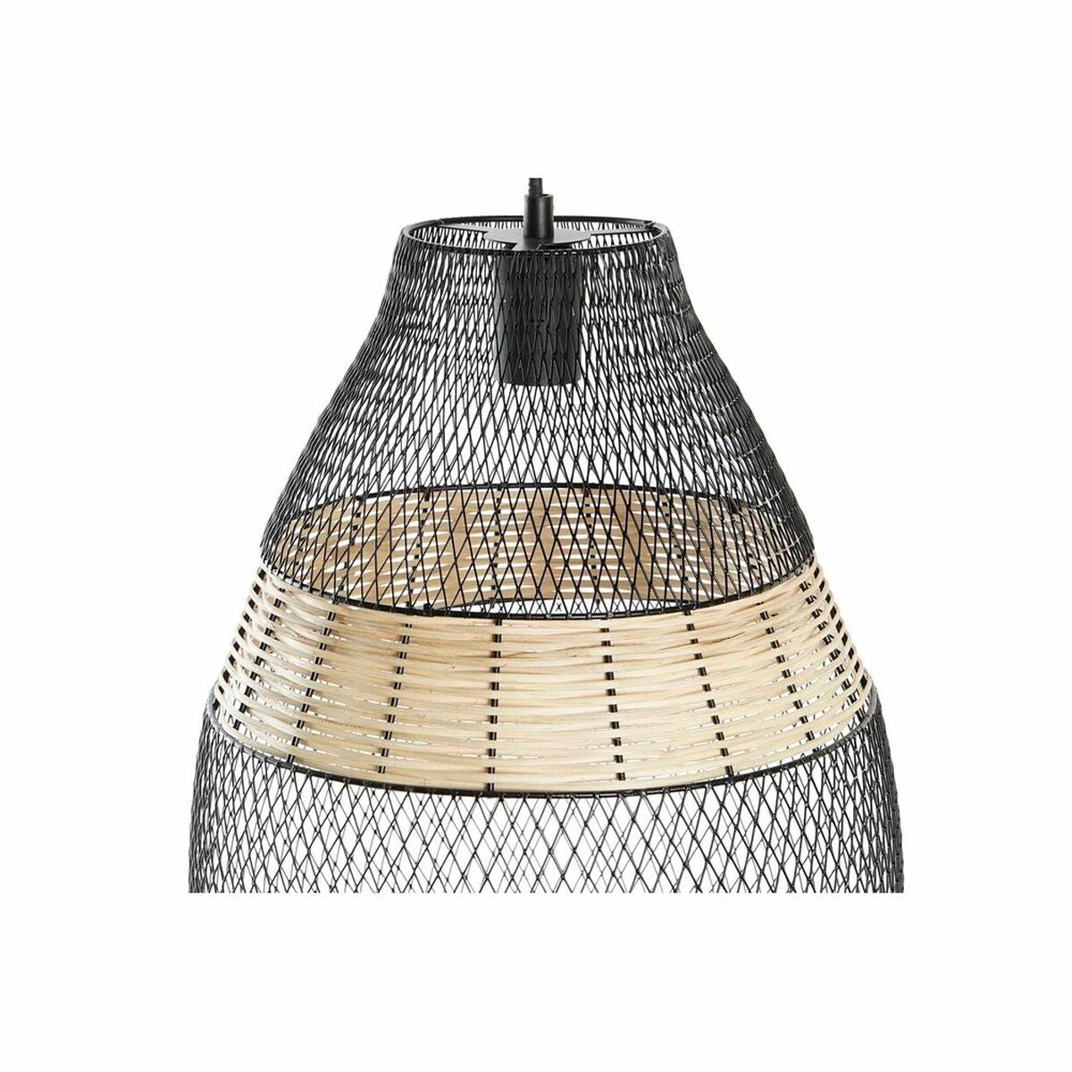 Suspension Verre Bullé & Métal Noir – Goutte Design