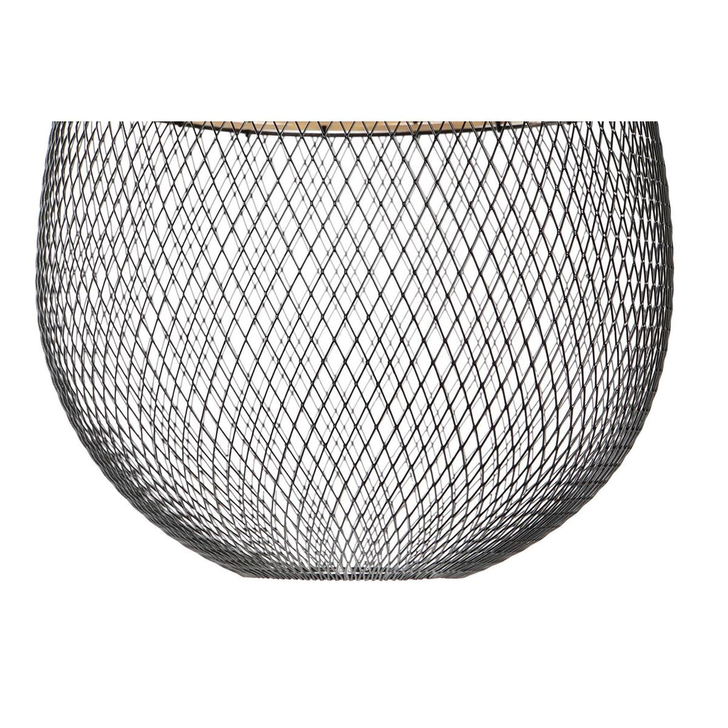 Suspension Verre Bullé & Métal Noir – Goutte Design
