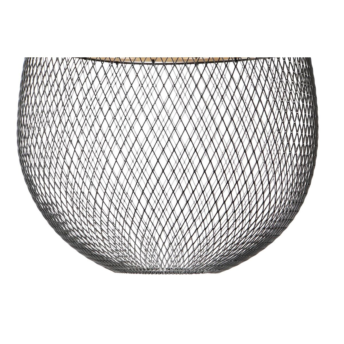 Suspension Verre Bullé & Métal Noir – Goutte Design