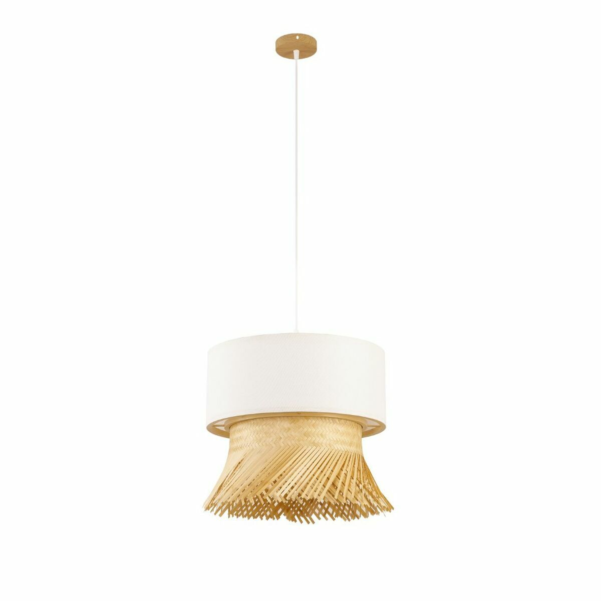 Suspension Bambou Frangée – Style Bohème Naturel