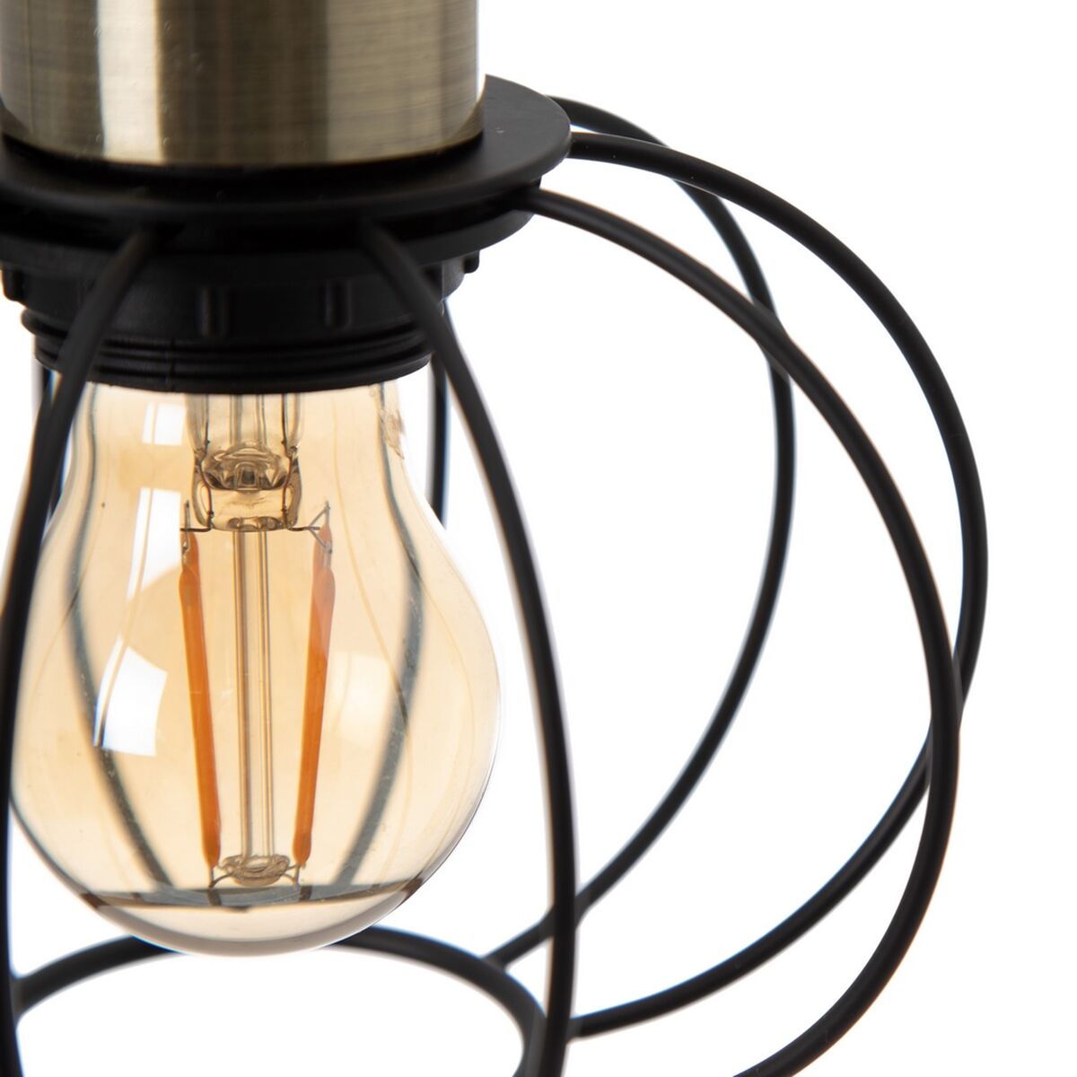 Suspension Cage Filaire Noir & Doré – Accent Design