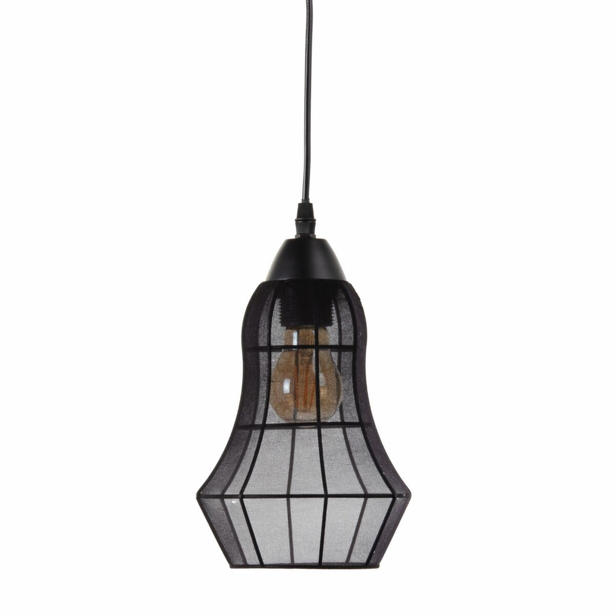 Suspension Cage Diamant Noire – Design Graphique