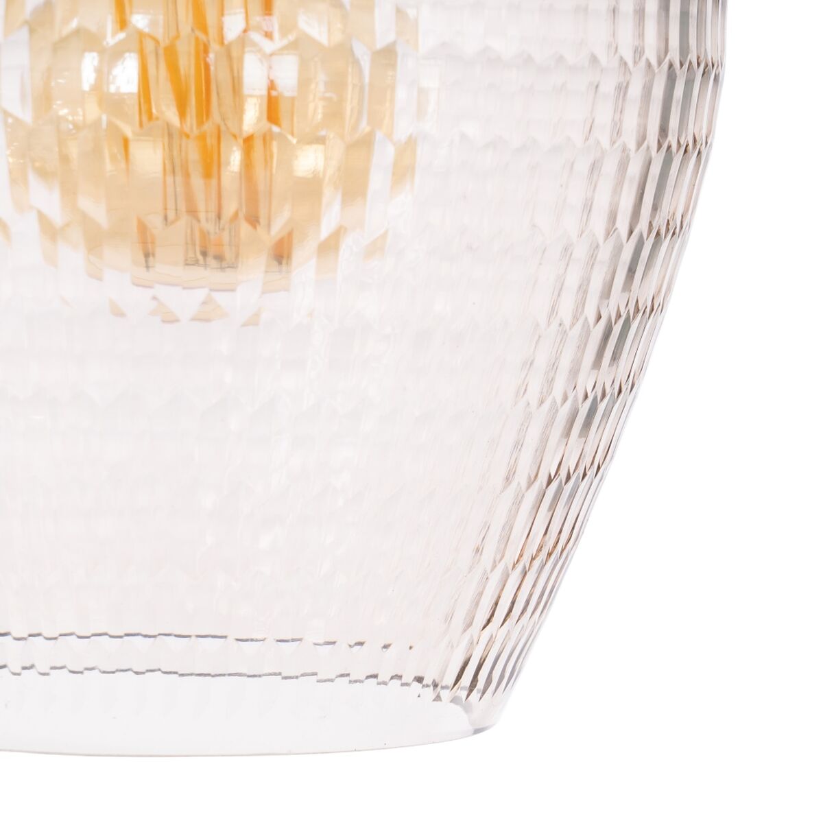 Suspension Globe Verre Ambré – Finition Dorée