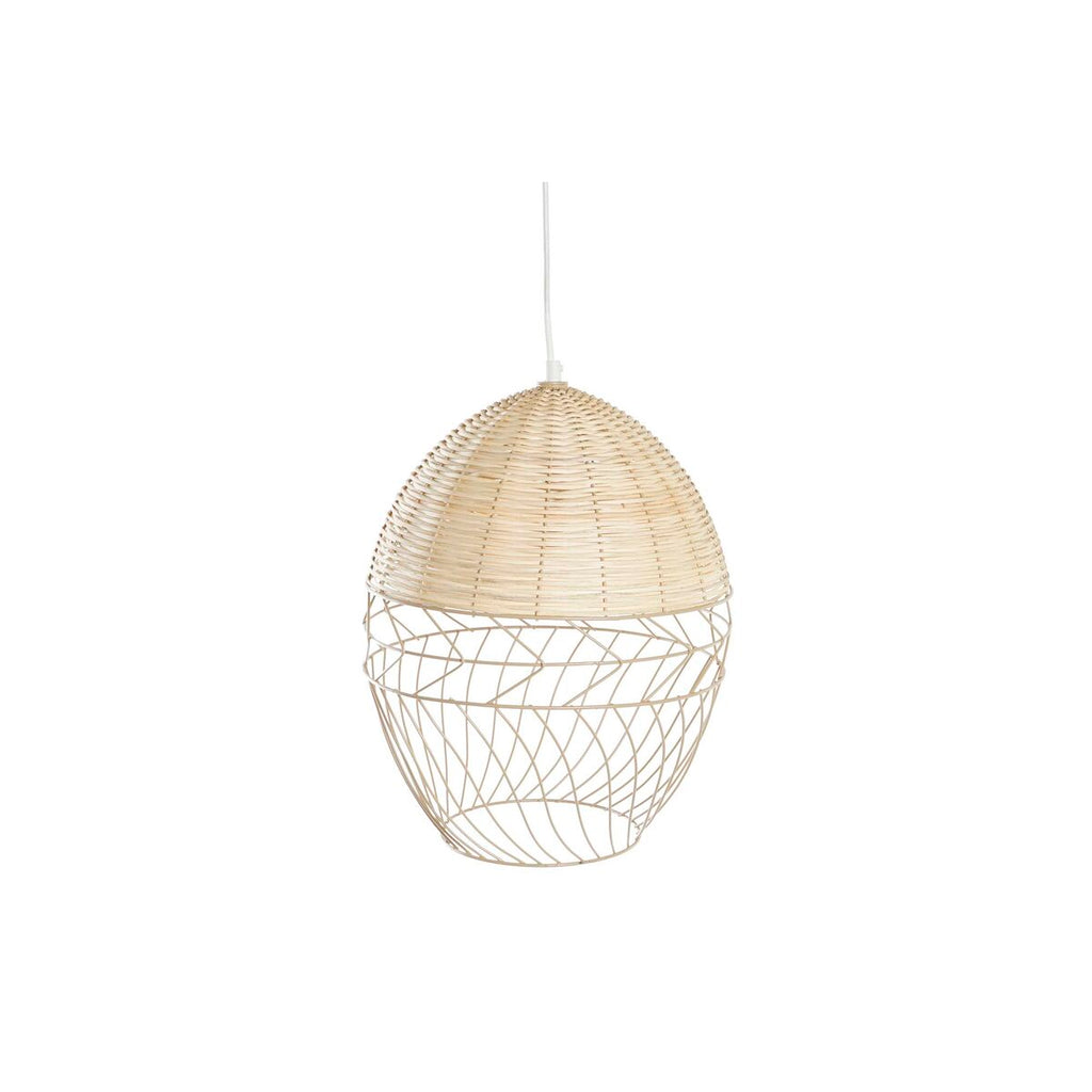 Suspension Chevet Minimaliste – Métal & Rotin Naturel