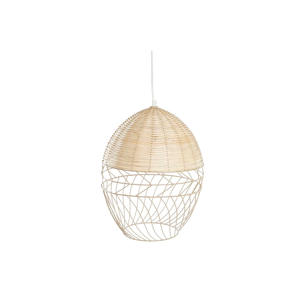 Suspension Chevet Minimaliste – Métal & Rotin Naturel